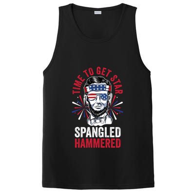 Time To Star Spangled Hammered Fireworks Director Lincoln Cool Gift PosiCharge Competitor Tank