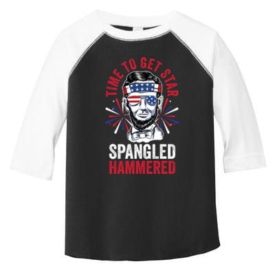 Time To Star Spangled Hammered Fireworks Director Lincoln Cool Gift Toddler Fine Jersey T-Shirt