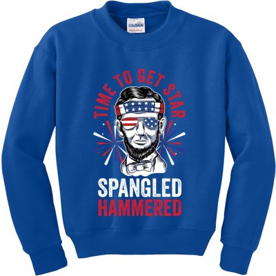Time To Star Spangled Hammered Fireworks Director Lincoln Cool Gift Kids Sweatshirt