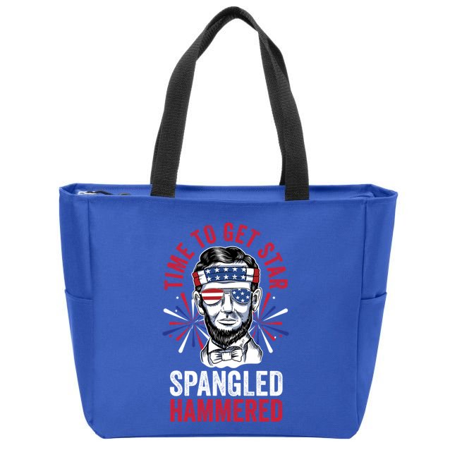 Time To Star Spangled Hammered Fireworks Director Lincoln Cool Gift Zip Tote Bag
