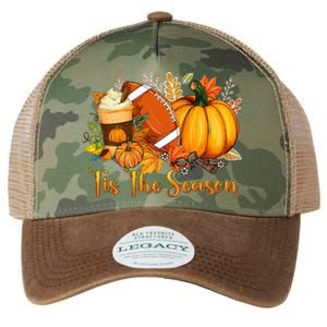 Tis The Season Pumpkin Leaf Latte Fall Thanksgiving Football Legacy Tie Dye Trucker Hat