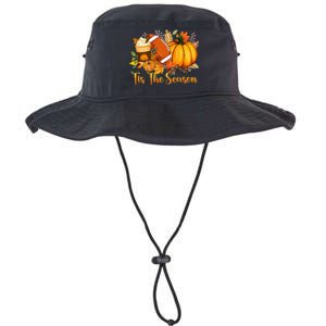 Tis The Season Pumpkin Leaf Latte Fall Thanksgiving Football Legacy Cool Fit Booney Bucket Hat