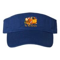 Tis The Season Pumpkin Leaf Latte Fall Thanksgiving Football Valucap Bio-Washed Visor