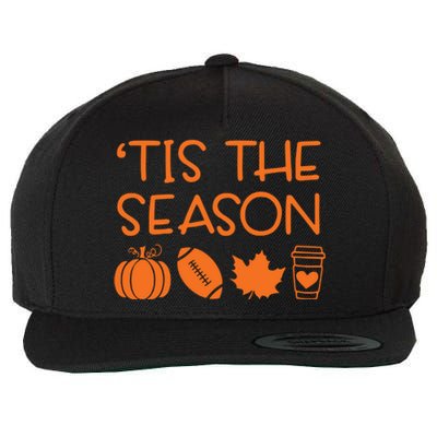 Tis The Season Fall Coffee Tea Towel Game Day Great Gift Wool Snapback Cap