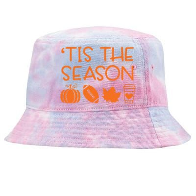 Tis The Season Fall Coffee Tea Towel Game Day Great Gift Tie-Dyed Bucket Hat