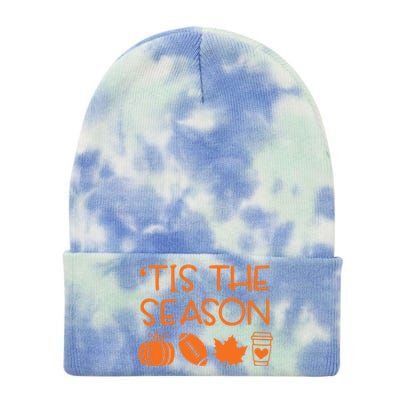 Tis The Season Fall Coffee Tea Towel Game Day Great Gift Tie Dye 12in Knit Beanie