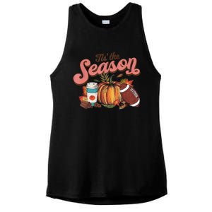 Tis' The Season Leopard Pumpkin Halloween Fall Autumn Retro Gift Ladies PosiCharge Tri-Blend Wicking Tank