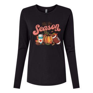 Tis' The Season Leopard Pumpkin Halloween Fall Autumn Retro Gift Womens Cotton Relaxed Long Sleeve T-Shirt