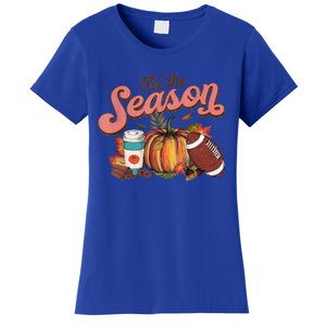 Tis' The Season Leopard Pumpkin Halloween Fall Autumn Retro Gift Women's T-Shirt