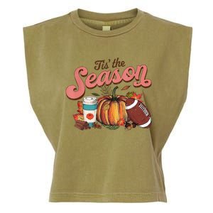 Tis' The Season Leopard Pumpkin Halloween Fall Autumn Retro Gift Garment-Dyed Women's Muscle Tee