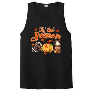 Tis The Season Pumpkin Leaf Fall Autumn Latte Football Gift PosiCharge Competitor Tank