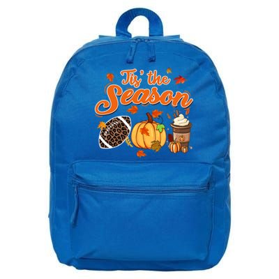 Tis The Season Pumpkin Leaf Fall Autumn Latte Football Gift 16 in Basic Backpack