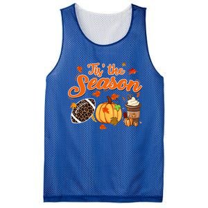 Tis The Season Pumpkin Leaf Fall Autumn Latte Football Gift Mesh Reversible Basketball Jersey Tank