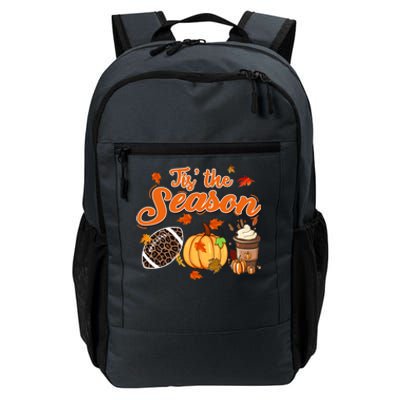 Tis The Season Pumpkin Leaf Fall Autumn Latte Football Gift Daily Commute Backpack