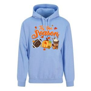 Tis The Season Pumpkin Leaf Fall Autumn Latte Football Gift Unisex Surf Hoodie