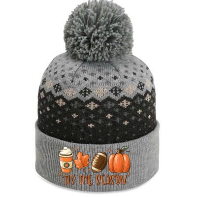 Tis The Season Fall Coffee Football Lover The Baniff Cuffed Pom Beanie