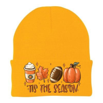 Tis The Season Fall Coffee Football Lover Knit Cap Winter Beanie