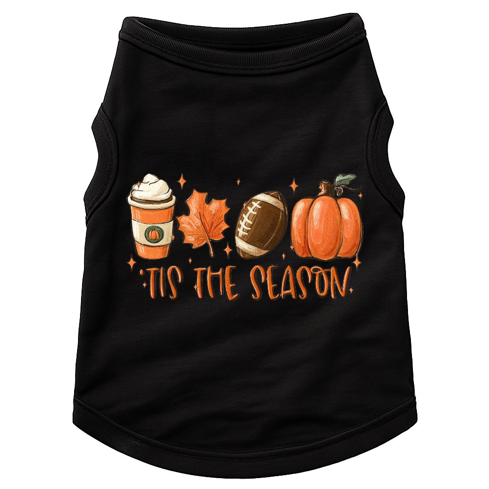 Tis The Season Fall Coffee Football Lover Doggie Tank