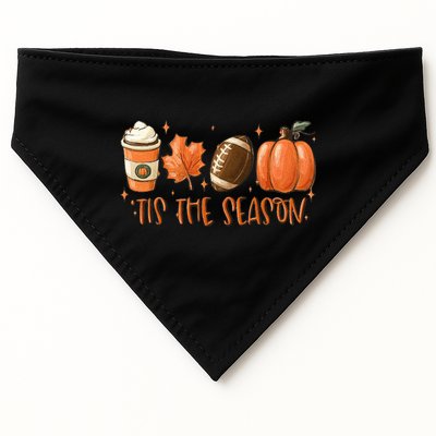 Tis The Season Fall Coffee Football Lover USA-Made Doggie Bandana