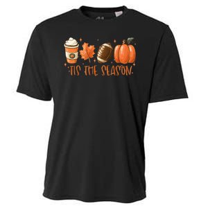 Tis The Season Fall Coffee Football Lover Cooling Performance Crew T-Shirt