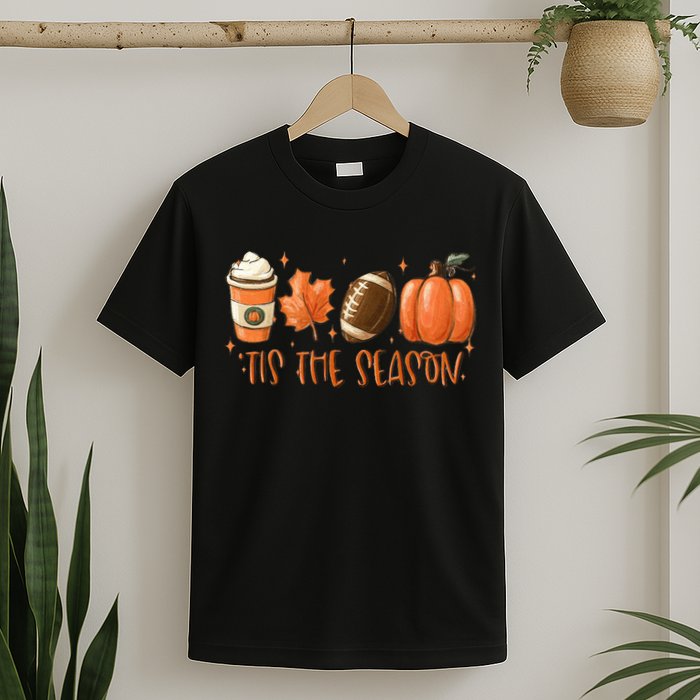 Tis The Season Fall Coffee Football Lover T-Shirt