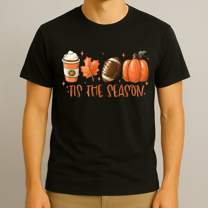 Tis The Season Fall Coffee Football Lover T-Shirt