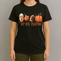 Tis The Season Fall Coffee Football Lover T-Shirt