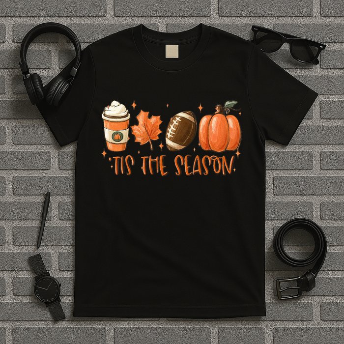 Tis The Season Fall Coffee Football Lover T-Shirt