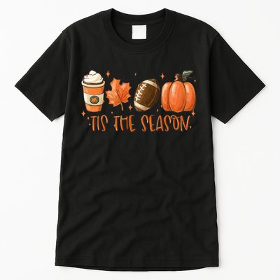 Tis The Season Fall Coffee Football Lover Tall T-Shirt