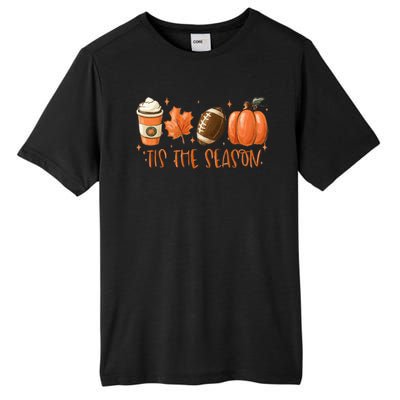 Tis The Season Fall Coffee Football Lover Tall Fusion ChromaSoft Performance T-Shirt