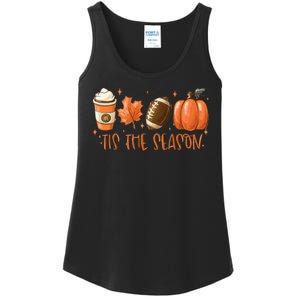 Tis The Season Fall Coffee Football Lover Ladies Essential Tank