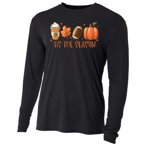 Tis The Season Fall Coffee Football Lover Cooling Performance Long Sleeve Crew