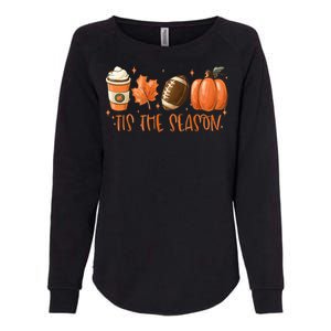 Tis The Season Fall Coffee Football Lover Womens California Wash Sweatshirt