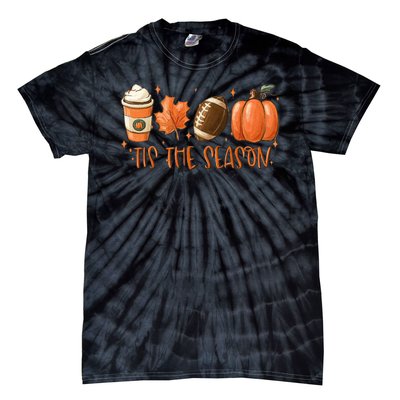 Tis The Season Fall Coffee Football Lover Tie-Dye T-Shirt