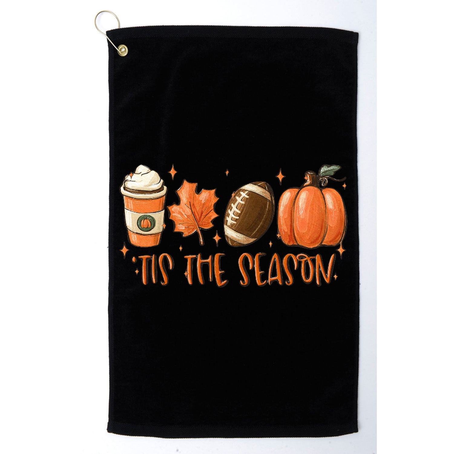 Tis The Season Fall Coffee Football Lover Golf Towel