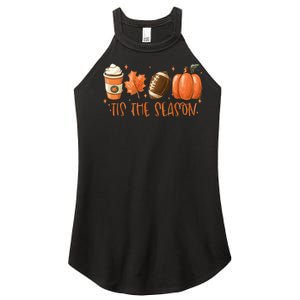 Tis The Season Fall Coffee Football Lover Women's Perfect Tri Rocker Tank