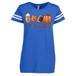 Tis The Season Fall Coffee Football Lover Enza Ladies Jersey Football T-Shirt