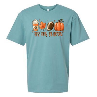 Tis The Season Fall Coffee Football Lover Sueded Cloud Jersey T-Shirt