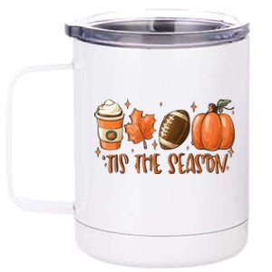 Tis The Season Fall Coffee Football Lover 12 oz Stainless Steel Tumbler Cup