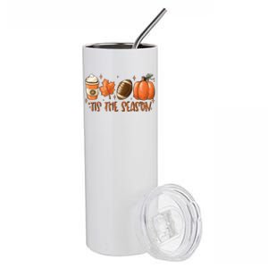 Tis The Season Fall Coffee Football Lover Stainless Steel Tumbler