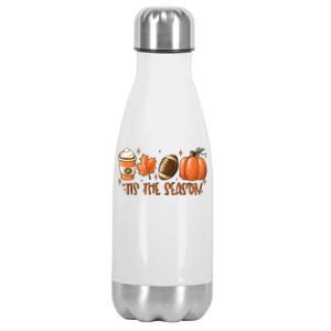 Tis The Season Fall Coffee Football Lover Stainless Steel Insulated Water Bottle