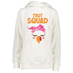 Turkey Trot Squad Running Funny Gift Womens Funnel Neck Pullover Hood