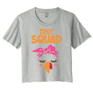 Turkey Trot Squad Running Funny Gift Women's Crop Top Tee