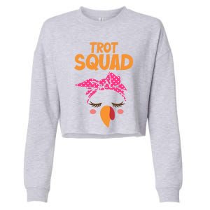 Turkey Trot Squad Running Funny Gift Cropped Pullover Crew