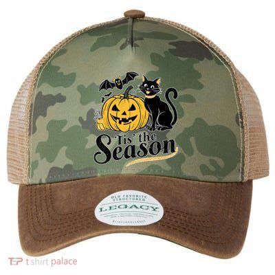 Tis The Season Halloween Bats Pumpkin Fall Funny Cute Legacy Tie Dye Trucker Hat