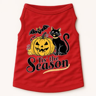 Tis The Season Halloween Bats Pumpkin Fall Funny Cute Doggie Tank