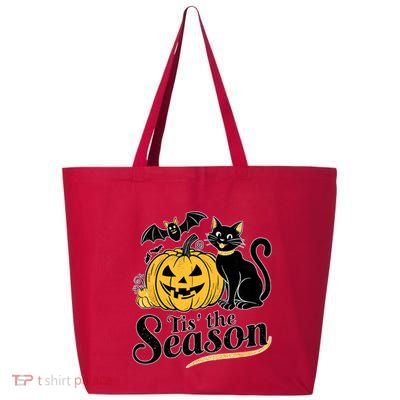 Tis The Season Halloween Bats Pumpkin Fall Funny Cute 25L Jumbo Tote