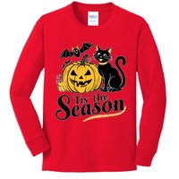 Tis The Season Halloween Bats Pumpkin Fall Funny Cute Kids Long Sleeve Shirt