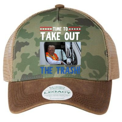 Time To Take Out The Trash Funny Trump Garbage Truck Legacy Tie Dye Trucker Hat