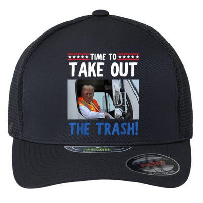 Time To Take Out The Trash Funny Trump Garbage Truck Flexfit Unipanel Trucker Cap